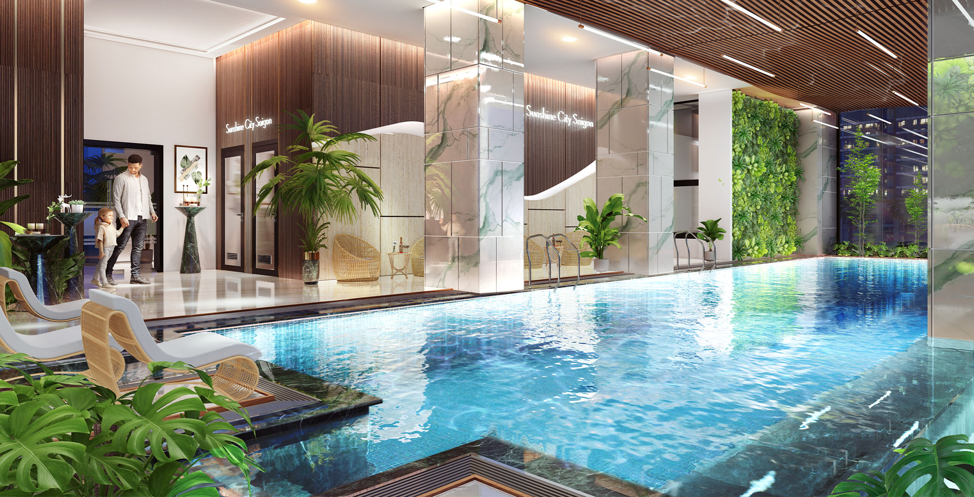 Bể bơi trong nhà tiêu chuẩn resort tại The Privé
