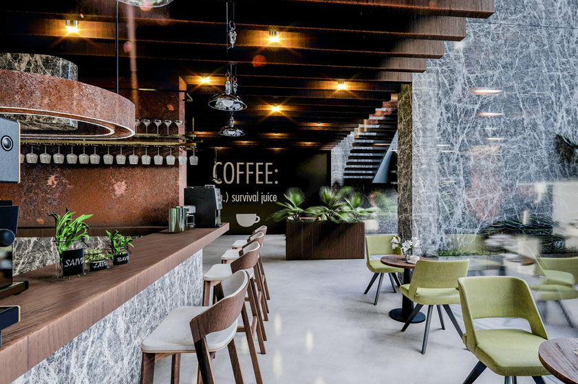 Không gian cà phê sang trọng tại The Privé