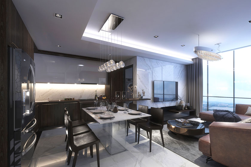 Nội thất cao cấp thiết kế sang trọng tại The Privé